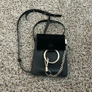 Black Suede and Leather Crossbody